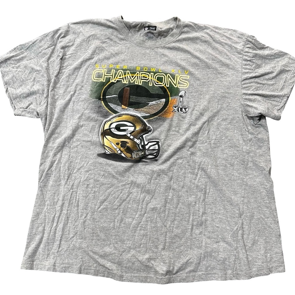 NFL Green Bay Packers Championship Super Bowl XLV Tshirt 4X Cotton Comfy Casual